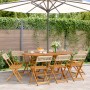 Folding garden chairs 8 pcs solid wood and beige PE rattan by , Garden chairs - Ref: Foro24-3214600, Price: 319,77 €, Discoun...