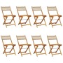 Folding garden chairs 8 pcs solid wood and beige PE rattan by , Garden chairs - Ref: Foro24-3214600, Price: 319,77 €, Discoun...