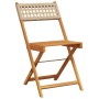 Folding garden chairs 8 pcs solid wood and beige PE rattan by , Garden chairs - Ref: Foro24-3214600, Price: 319,77 €, Discoun...