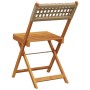 Folding garden chairs 8 pcs solid wood and beige PE rattan by , Garden chairs - Ref: Foro24-3214600, Price: 319,77 €, Discoun...