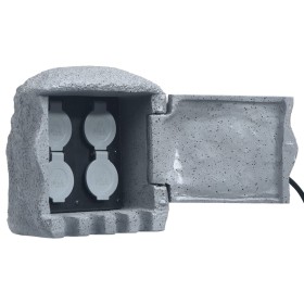 Enchufe de jardín 4 ranuras control remoto poliresina gris de vidaXL, Enchufes de pared - Ref: Foro24-48543, Precio: 125,99 €...