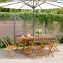 Folding garden chairs 6 pcs solid wood and anthracite fabric by , Garden chairs - Ref: Foro24-3214614, Price: 243,92 €, Disco...