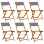 Folding garden chairs 6 pcs solid wood and anthracite fabric by , Garden chairs - Ref: Foro24-3214614, Price: 243,92 €, Disco...