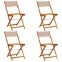 Folding garden chairs 4 pcs solid wood and taupe fabric by , Garden chairs - Ref: Foro24-3214616, Price: 165,56 €, Discount: %