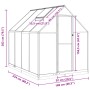 Greenhouse with silver aluminum base frame 224x169x202 cm by , Greenhouses - Ref: Foro24-3266323, Price: 468,57 €, Discount: %