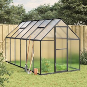 Greenhouse with anthracite aluminum base frame 334x169x195 cm by , Greenhouses - Ref: Foro24-3266328, Price: 620,99 €, Discou...