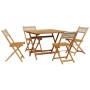 5-piece garden dining set made of PE rattan and solid beige wood. by , Garden sets - Ref: Foro24-3281780, Price: 277,96 €, Di...