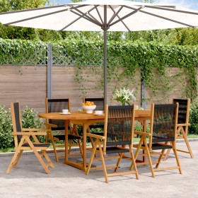 7-piece garden dining set made of solid black polypropylene wood. by , Garden sets - Ref: Foro24-3281721, Price: 782,02 €, Di...