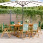 7-piece garden dining set, solid wood with leaf pattern fabric. by , Garden sets - Ref: Foro24-3281728, Price: 689,99 €, Disc...