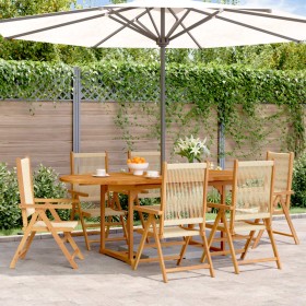 7-piece garden dining set made of polypropylene and solid wood in beige color. by , Garden sets - Ref: Foro24-3281723, Price:...