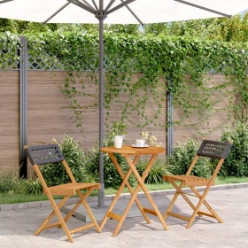 3-piece PE rattan and solid black wood bistro set by , Garden sets - Ref: Foro24-3281742, Price: 136,92 €, Discount: %