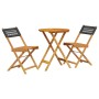 3-teiliges Bistro-Set aus PE-Rattan und massivem Schwarzholz von , Gartensets - Ref: Foro24-3281742, Preis: 136,55 €, Rabatt: %