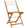 3-piece bistro set, fabric and solid white cream wood by , Garden sets - Ref: Foro24-3281844, Price: 146,54 €, Discount: %