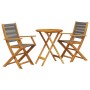 3-piece bistro set made of gray polypropylene and solid wood by , Garden sets - Ref: Foro24-3281794, Price: 194,97 €, Discoun...