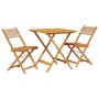 3-teiliges Bistro-Set aus Polypropylen und massivem Holz in Beige. von , Gartensets - Ref: Foro24-3281867, Preis: 167,45 €, R...