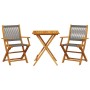 3-teiliges Bistro-Set aus Polypropylen und massivem grauem Holz. von , Gartensets - Ref: Foro24-3281806, Preis: 200,59 €, Rab...