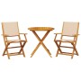 3-teiliges Bistro-Set aus Stoff und massivem Holz in Beige. von , Gartensets - Ref: Foro24-3281859, Preis: 187,70 €, Rabatt: %