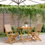 3-piece bistro set in taupe fabric and solid wood by , Garden sets - Ref: Foro24-3281810, Price: 176,16 €, Discount: %