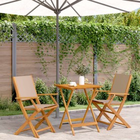 3-piece bistro set in taupe fabric and solid wood by , Garden sets - Ref: Foro24-3281810, Price: 174,99 €, Discount: %