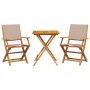 3-piece bistro set in taupe fabric and solid wood by , Garden sets - Ref: Foro24-3281810, Price: 176,16 €, Discount: %