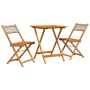 3-teiliges Bistro-Set aus PE-Rattan und massivem Holz in Beige von , Gartensets - Ref: Foro24-3281756, Preis: 140,82 €, Rabat...