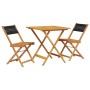 3-piece bistro set made of black polypropylene and solid wood by , Garden sets - Ref: Foro24-3281865, Price: 160,85 €, Discou...