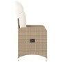 Reclining garden chair with beige synthetic rattan cushions by , Garden chairs - Ref: Foro24-365683, Price: 143,08 €, Discoun...