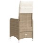 Reclining garden chair with beige synthetic rattan cushions by , Garden chairs - Ref: Foro24-365683, Price: 143,08 €, Discoun...