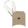 Silla de jardín reclinable con cojines ratán sintético beige de , Sillas de jardín - Ref: Foro24-365683, Precio: 143,08 €, De...