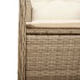 Reclining garden chair with beige synthetic rattan cushions by , Garden chairs - Ref: Foro24-365683, Price: 143,08 €, Discoun...