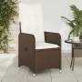 Reclining garden armchair with brown synthetic rattan cushions. by , Garden chairs - Ref: Foro24-365681, Price: 143,08 €, Dis...