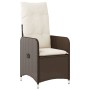 Reclining garden armchair with brown synthetic rattan cushions. by , Garden chairs - Ref: Foro24-365681, Price: 143,08 €, Dis...