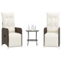 Reclining garden chairs with table 2 pcs brown PE rattan by , Garden chairs - Ref: Foro24-365706, Price: 287,77 €, Discount: %