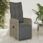 Reclining garden armchair with gray synthetic rattan cushions by , Garden chairs - Ref: Foro24-365697, Price: 153,59 €, Disco...