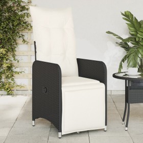 Reclining garden armchair with black synthetic rattan cushions by , Garden chairs - Ref: Foro24-365695, Price: 148,99 €, Disc...