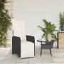 Reclining garden armchair with black synthetic rattan cushions by , Garden chairs - Ref: Foro24-365695, Price: 149,35 €, Disc...