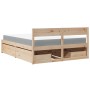 Cama con cajones y colchón madera maciza de pino 160x200 cm de , Camas y somieres - Ref: Foro24-3281892, Precio: 525,99 €, De...