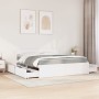 Bed with drawers and solid pine wood white mattress 180x200 cm by , Beds and slatted bases - Ref: Foro24-3281890, Price: 668,...