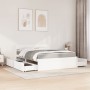 Bed with drawers and solid pine wood white mattress 140x200 cm by , Beds and slatted bases - Ref: Foro24-3281899, Price: 554,...