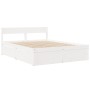 Bed with drawers and solid pine wood white mattress 140x200 cm by , Beds and slatted bases - Ref: Foro24-3281899, Price: 554,...