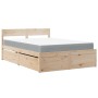 Cama con cajones y colchón madera maciza de pino 120x200 cm de , Camas y somieres - Ref: Foro24-3281901, Precio: 483,06 €, De...