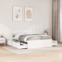 Bed with drawers and solid white pine mattress 120x190 cm by , Beds and slatted bases - Ref: Foro24-3281917, Price: 543,34 €,...