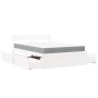 Bed with drawers and solid white pine mattress 120x190 cm by , Beds and slatted bases - Ref: Foro24-3281917, Price: 543,34 €,...