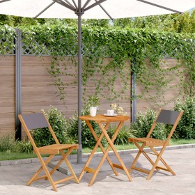 3-teiliges Bistro-Set aus Stoff und massivem Anthrazit-Holz von , Gartensets - Ref: Foro24-3281749, Preis: 138,23 €, Rabatt: %