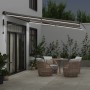 Retractable automatic awning with LED light anthracite white 400x350 cm by , Awnings - Ref: Foro24-3215811, Price: 675,86 €, ...