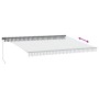 Toldo retráctil manual luz LED antracita y blanco 450x350 cm de , Toldos - Ref: Foro24-3215813, Precio: 494,22 €, Descuento: %