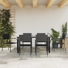 7-piece black synthetic rattan garden dining set by , Garden sets - Ref: Foro24-3156751, Price: 327,55 €, Discount: %