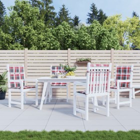 Gartenstuhlkissen mit niedriger Rückenlehne, 4 Stück, kariertes rotes Gewebe. von , Kissen für Stühle und Sofas - Ref: Foro24...