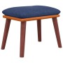 Footrest in blue fabric and synthetic leather 45x29.5x35 cm by , Ottomans - Ref: Foro24-341483, Price: 46,57 €, Discount: %