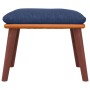 Footrest in blue fabric and synthetic leather 45x29.5x35 cm by , Ottomans - Ref: Foro24-341483, Price: 46,57 €, Discount: %